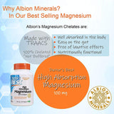 Doctor's Best High Absorption Magnesium Glycinate Lysinate, 100% Chelated, TRACCS, Not Buffered, Headaches, Energy, Leg Cramps, 100 mg, 240 Tablets