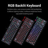 Redragon K552-RGB Mechanical Gaming Keyboard Compact 87 Key Mechanical Computer Keyboard KUMARA USB Wired Cherry MX Blue (Black RGB Backlit)