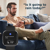 Fitbit Versa 2 Health & Fitness Smartwatch with Heart Rate, Music, Alexa Built-in, Sleep & Swim Tracking, Black/Carbon, One Size S & L Bands Included