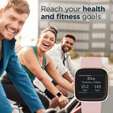 Fitbit Versa 2 Health & Fitness Smartwatch with Heart Rate, Music, Alexa Built-in, Sleep & Swim Tracking, Petal/Copper Rose (S & L Bands Included)