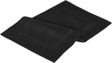 Utopia Towels Cotton Banded Bath Mats, 2 Pack (21 x 34 Inches), Black