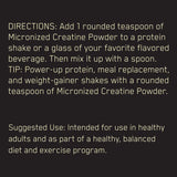 Optimum Nutrition Micronized Creatine Monohydrate Powder, Unflavored, Keto Friendly, 114 Servings