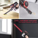 MOOSOO Cordless Vacuum Cleaner 17Kpa Strong Suction 2 in 1 Stick Vacuum Ultra-Quiet Handheld Vacuum with Upgraded LED Floor Head -Brushless Motor