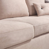HONBAY Convertible Sectional Sofa Couch, L-Shaped Couch with Modern Linen Fabric