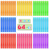 Bubble Wands Party Favors Pack of 64, Mini Neon Bubble Wands | Odor-Free Non-Toxic Kids’ Bath Toy/Birthday