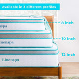 Linenspa 10 Inch Memory Foam and Innerspring Hybrid Mattress - Medium Feel - Twin