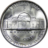 1942-1945 U.S. Jefferson WWII"War" Nickel, 35% Silver 5c Brilliant Uncirculated Condition
