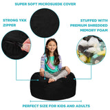 Sofa Sack - Plush, Ultra Soft Kids Bean Bag Chair - Memory Foam Bean Bag Chair, black