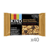KIND Healthy Grains Granola Bars, Almond Butter Dark Chocolate, Gluten Free, 1.2 oz, 40 Count