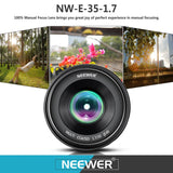 Neewer 35mm F/1.7 Large Aperture Manual Prime Fixed Lens APS-C for Sony E-Mount Digital Mirrorless Cameras A7III,A9,NEX 3,3N,5,NEX 5T,NEX 5R