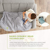 Weighted Blanket w/ 2 Duvet Covers for Hot & Cold Sleepers|Advanced Nano-Ceramic Beads Deliver Durability & Silky Comfort (36x48 5LB Grey/Grey)
