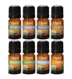 Cliganic USDA Organic Aromatherapy Essential Oils Set (8 Pack), 100% Pure Natural - Peppermint, Lavender, Eucalyptus) | Cliganic 90 Days Warranty
