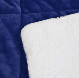 AmazonBasics Ultra-Soft Micromink Sherpa Comforter Bed Set - Twin, Navy Blue
