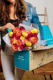 Benchmark Bouquets 2 Dozen Rainbow Roses, With Vase (Fresh Cut Flowers)