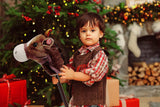 Linzy Hobby Horse, Galloping Sounds with Adjustable Telescopic Stick, Brown 36"