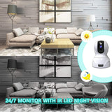 Wireless Security Camera,KAMTRON HD WiFi Security Surveillance IP Camera Home Monitor with Motion Detection Two-Way Audio Night Vision,White