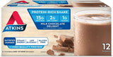 Atkins Gluten Free Protein-Rich Shake, Milk Chocolate Delight, Keto Friendly, 12 Count