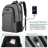 Travel Laptop Backpack,Business Anti Theft Slim Durable Laptops Backpack with USB Charging Port, Computer Bag for Women & Men Fits 15.6 Inch, Grey