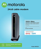 MOTOROLA 24x8 Cable Modem, Model MB7621, DOCSIS 3.0. Approved by Comcast Xfinity, Cox, Charter Spectrum