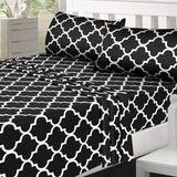 Utopia Bedding Printed Bed Sheet Set - 3 Piece Microfiber Bedsheet Set (Twin, Black)
