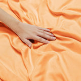 Nestl Bedding Soft Sheets Set – 4 Piece Bed Sheet Set, 3-Line Design Pillowcases – Wrinkle Free – 10”16” Good Fit Deep Pockets Full XL, Light Orange