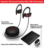 SENSO Bluetooth Headphones, Best Wireless Sports Earphones w/Mic IPX7 Waterproof HD Stereo Sweatproof Earbuds for Gym Running Workout