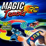 Ontel Magic Tracks RC with Remote Control Turbo Race Cars and 10 ft of Flexible, Bendable Glow in the Dark Racetrack, As Seen on TV