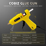 Hot Glue Gun, Cobiz Full Size (Not Mini) 60/100W Dual Power High Temp Heavy Duty Melt Glue Gun Kit with 10 Pcs Premium Glue Sticks(0.43'' x 8")