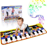 RenFox Kids Musical Mats, Music Piano Keyboard Dance Floor Mat Carpet Animal Blanket Touch Playmat Early Education Toys (43.3x14.2in)
