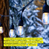 Waterproof LED Outdoor String Lights - Hanging, Dimmable 2W Vintage Edison Bulbs