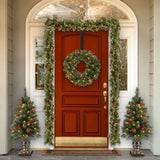 Pack of 2 Wreath Hanger,Adjustable Wreath Hanger for Front Door from 14.9-25 Inch,20 lbs-Black