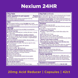 Nexium 24HR (42 Count, Capsules) All-Day, All-Night Protection from Frequent Heartburn Medicine with Esomeprazole Magnesium 20mg Acid Reducer