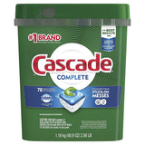 Cascade Complete ActionPacs Dishwasher Detergent, Fresh Scent, 78 Count