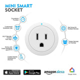 Plug, Smart Plug ESICOO, works with Alexa, Google Home Ifttt, Wi-Fi Mini Smart Outlet, Socket 1 Pack, No Hub Required (White 4 Pack)