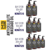 M3 Naturals Anti Cellulite Massage Oil Infused with Collagen and Stem Cell Natural Essential Oil Lotion Firm Tighten Skin Tone Unwanted Fat Tissue