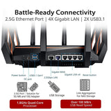 Asus ROG Rapture GT-AX11000 AX11000 Tri-Band 10 Gigabit WiFi Router, Aiprotection Lifetime Security