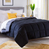 Linenspa Reversible Down Alternative Quilted Comforter, Twin XL, Black/Graphite