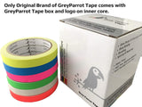 GreyParrot Tape UV Blacklight Reactive, (6 Pack), (6 Colors), 33ft Per Roll, Fluorescent Cloth Tape