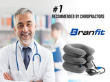 Cervical Neck Traction Device and Collar Brace by BRANFIT,Inflatable and Adjustable USA Designed Neck Support&Stretcher is Ideal for Spine Alignment