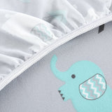 Stretchy Fitted Crib Sheets Set-Brolex 2 Pack Portable Crib Mattress Topper for Baby Boys Girls,Ultra Soft Jersey,Full Standard,Elephant & Whale