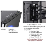 Thermaltake V200 Tempered Glass RGB Edition 12V MB Sync Capable ATX Mid-Tower Chassis with 3 120mm 12V RGB Fan + 1 Black 120mm  CA-1K8-00M1WN-01