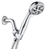 AquaDance High Pressure 6-Setting 3.5" Chrome Face Handheld Shower with Hose for the Ultimate Shower Experience! Officially Independently Tested