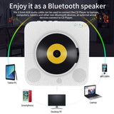 Portable CD Player with Bluetooth, Wall Mountable CD Music Player Home Audio Boombox with Remote Control FM Radio