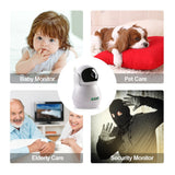 Wireless IP Camera 1080P,Nanny Cam,360 Degree Smart WIFI Camera Pan/Tilt/Zoom with Cloud Service,3D Image Touch Navigation,Panoramic View