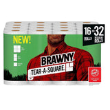 Brawny Tear-A-Square Paper Towels, Quarter Size Sheets, 16 Count