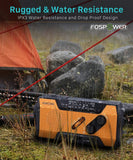 FosPower Emergency Solar Hand Crank Portable Radio, NOAA Weather Radio