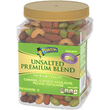Planters Unsalted Premium Blend Roasted Mixed Whole Nuts Jar, 34.5 Ounce