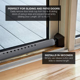SABRE HS-DSB Door Security Bar – Adjustable 2-in-1 Home Security Door Bar, Strong Scratch-Proof Grip,Removable Door Knob Top for Use on Sliding Doors