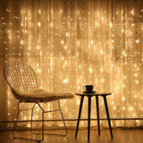 Remote Control 300 LED Window Curtain String Light for Wedding Party Home Garden