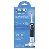 Oral-B Pro 500 Electric Power Rechargeable Toothbrush with Automatic Timer and Precision Clean Brush Head